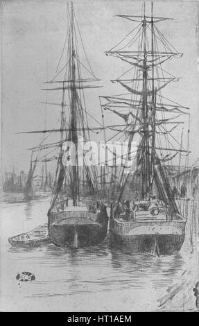 "Deux navires', 1875, (1904). Artiste : James Abbott McNeill Whistler. Banque D'Images