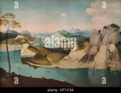 'Paysage : une rivière entre les montagnes', c1600. Artiste : Inconnu. Banque D'Images