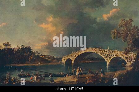 'Vieux Walton Bridge', 1754. Artiste : Canaletto. Banque D'Images