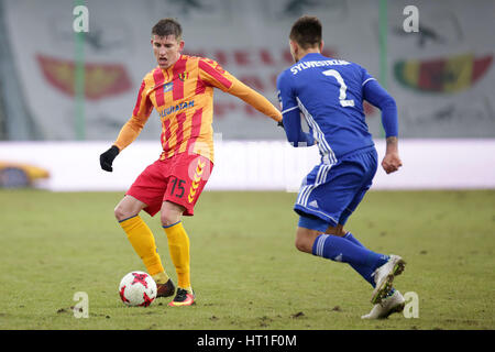 KIELCE, Pologne - 18 février 2017 : Premier Ministre polonais de Football Korona Kielce - Wisla Plock o/p Jacek Kielb Banque D'Images