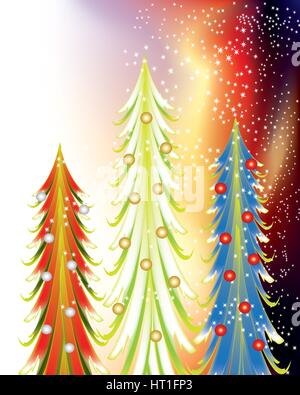 Colorful abstract les arbres de Noël avec une étoile Illustration de Vecteur