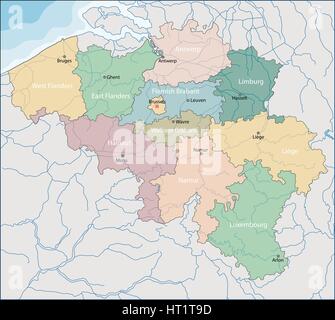 Carte de Belgique Illustration de Vecteur