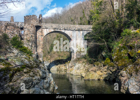 Pont du Diable, l'Ariège. France Banque D'Images