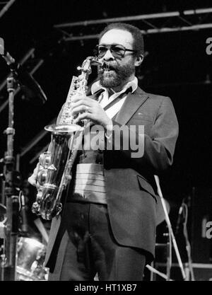 Hank Crawford, Top Rank, Brighton, 1989. Artiste : Brian O'Connor. Banque D'Images