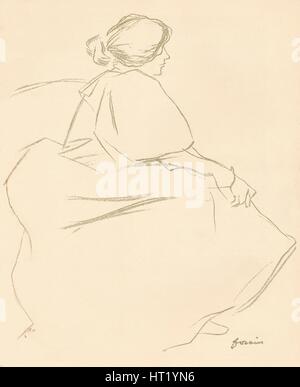 Une étude en crayon, c1872-1898, (1898). Artiste : Jean Louis forain Banque D'Images