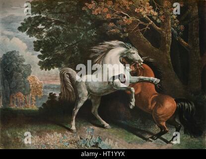 La lutte contre les chevaux, 18ème siècle, (1902). Artiste : George Stubbs Townley Banque D'Images
