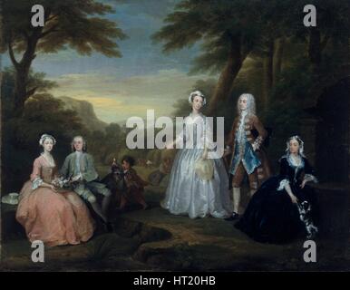 "La famille Jones morceau de Conversation', 1730. Artiste : William Hogarth. Banque D'Images