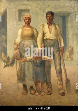 "La famille de paysans', 1871-1872. Artiste : Jean François Millet. Banque D'Images