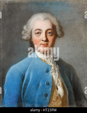 Portrait de Claude Adrien Helvétius (1715-1771). Artiste : Van Loo, Amédée (1719-1795) Banque D'Images