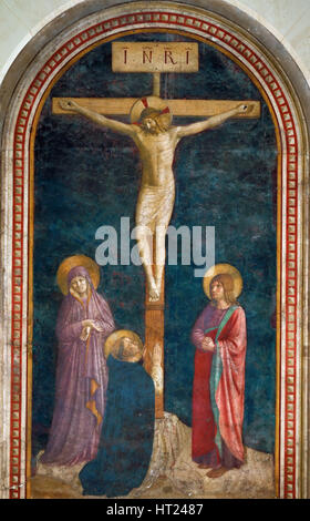 La Crucifixion avec saint Dominique, c. 1440. Artiste : Angelico, Fra Giovanni da Fiesole, (ca. 1400-1455) Banque D'Images