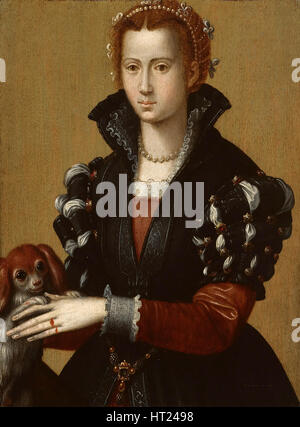 Portrait d'Eléonore de Tolède (1522-1562), ch. 1560. Artiste : Francesco, Alessandro (1535-1607) Banque D'Images