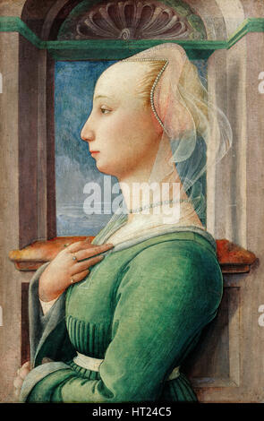 Portrait de profil d'une jeune femme, ca 1445. Artiste : Fra Filippo Lippi, (1406-1469) Banque D'Images