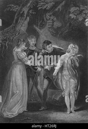 Scène iv de la loi v les deux messieurs de Vérone, c du xixe siècle. Artiste : Inconnu. Banque D'Images