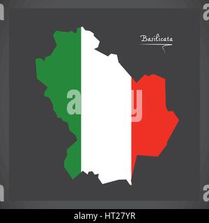 Carte Basilicate drapeau national italien avec illustration Illustration de Vecteur