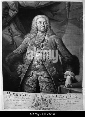 Le comte Jean Armand de L'Estocq (1692-1767). Artiste : Stenglin, Johann (1715-1770) Banque D'Images