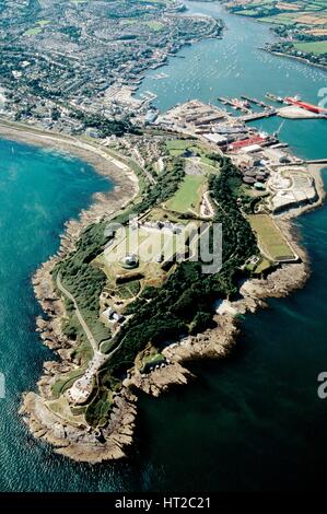 Le Château de Pendennis, Falmouth, Cornwall, en 1999. Historique : L'artiste photographe personnel de l'Angleterre. Banque D'Images