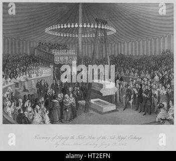 'Cérémonie de pose de la première pierre du nouveau Royal Exchange', c1842. Artiste : Henry Melville. Banque D'Images