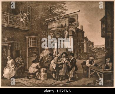 Recherche de 'voix', planche II de 'Les humeurs d'une élection", 1757. Artiste : William Hogarth. Banque D'Images