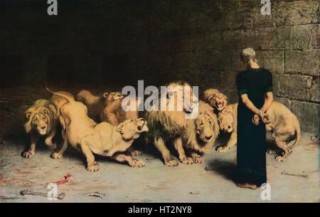 'Daniel dans la fosse aux lions", 1872, (1917). Artiste : Briton Riviere. Banque D'Images