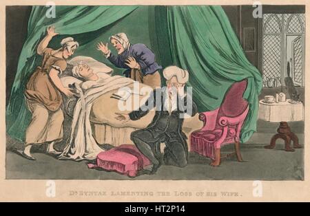 Syntaxe 'Dr déplorant la perte de son épouse", 1820. Artiste : Thomas ROWLANDSON. Banque D'Images