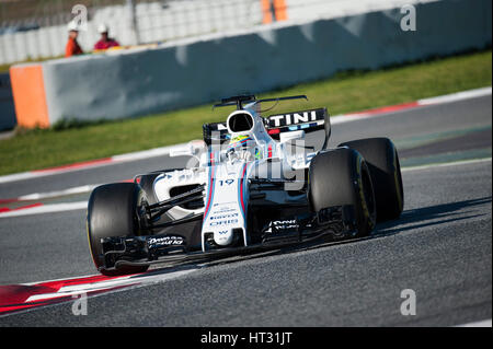 Barcelone, Espagne. 7 mars, 2017. Felipe Massa, pilote de l'équipe Williams, en action pendant le 5e jour de l'épreuve de Formule 1 sur le circuit de Catalunya. Crédit : Pablo/Freuku Alamy Live News Banque D'Images