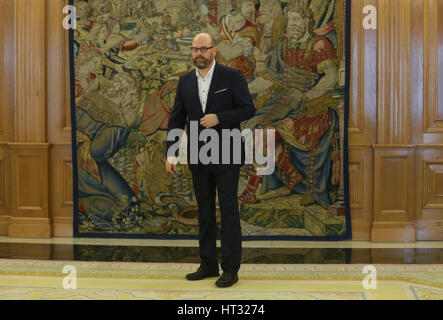 Madrid, Espagne. 7 mars, 2017. Maire de Santiago de Compostela Martiño Noriega Sanchez au cours de l'audience royale de Madrid. 07/03/2017 Credit : Gtres más información en ligne Comuniación,S.L./Alamy Live News Banque D'Images