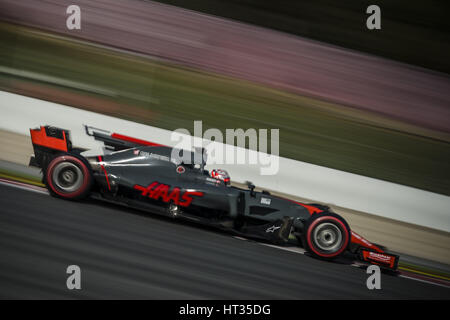 Barcelone, Espagne. 7 mars, 2017. KEVIN MAGNUSSEN (DAN) disques durs sur la piste durant la journée 5 de la Formule 1 les essais au Circuit de Catalunya Crédit : Matthias Rickenbach/ZUMA/Alamy Fil Live News Banque D'Images