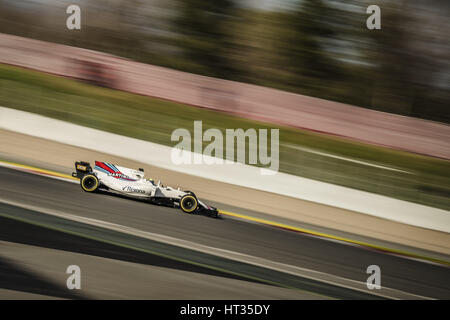 Barcelone, Espagne. 7 mars, 2017. FELIPE MASSA (BRA) disques durs sur la piste dans sa Mercedes Williams FW40 Pendant Jour 5 de la Formule 1 les essais au Circuit de Catalunya Crédit : Matthias Rickenbach/ZUMA/Alamy Fil Live News Banque D'Images