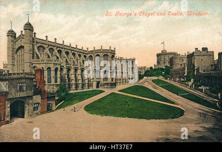 'St. La chapelle et le château, Windsor', c1910. Artiste : Inconnu. Banque D'Images