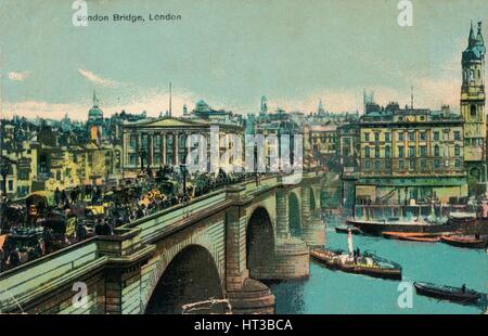 'London Bridge, Londres', c1910, (c1900-1930). Artiste : Inconnu. Banque D'Images