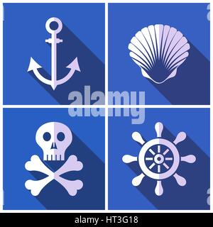 Icônes de pirates Illustration de Vecteur