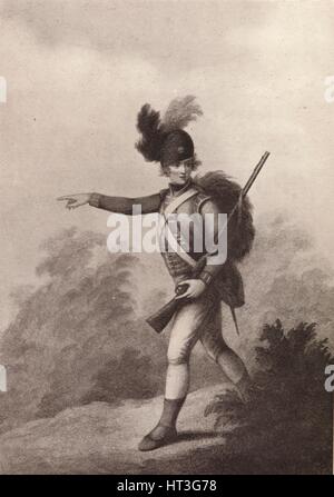 'Homme d'infanterie légère (1791), 1791 (1909). Artiste : François David Soiron. Banque D'Images