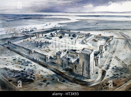 Le Château de Portchester, 15e siècle, (c1960s). Artiste : Alan Ernest Sorrell. Banque D'Images