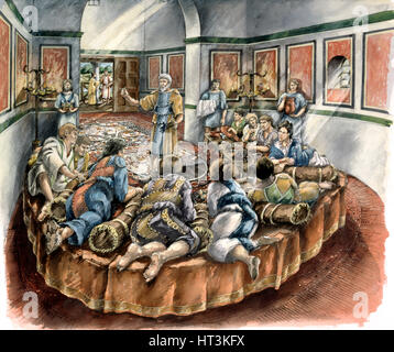 Lullingstone Roman Villa, c4th siècle, (c1990-2010). Artiste : Peter Dunn. Banque D'Images