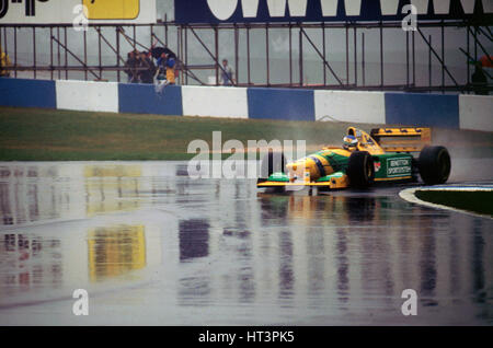 Benetton B193A 1993 Euro de Michael Schumacher à Donington GP : Artiste inconnu. Banque D'Images