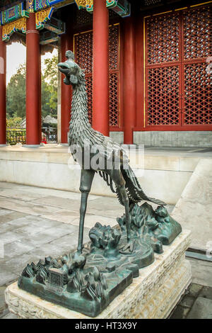 Statue en bronze de Phoenix - La Cité Interdite, Pékin, Chine Banque D'Images