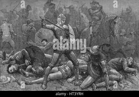 'Henry et d'Alençon à Azincourt', 25 octobre 1415, (c1880). Artiste : Inconnu. Banque D'Images