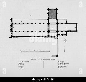 'Plan de masse JEDBURGH ABBEY', 1897. Artiste : Inconnu. Banque D'Images