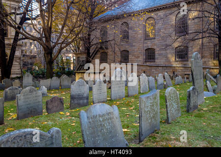 King's Chapel Burying Ground cimetière - Boston, Massachusetts, USA Banque D'Images