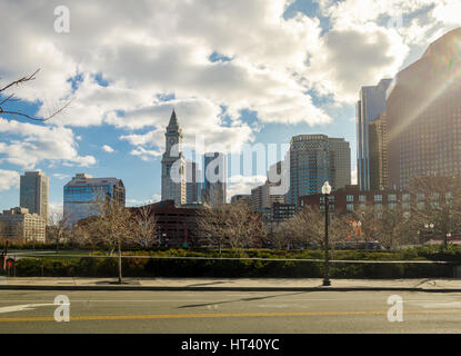 Bâtiments et Boston Custom House Clock Tower - Boston, Massachusetts, USA Banque D'Images