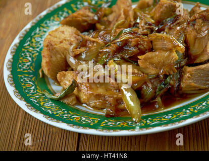 Thai Poulet Sauté aux noix de cajou, Gai Pad Med Ma Muang Banque D'Images