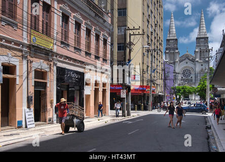 Le style néo-gothique cathédrale St Joseph (ou Catedral Metropolitana), Rua Castro e Silva, Fortaleza, État de Ceará, Brésil, Amérique du Sud Banque D'Images