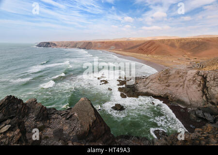 Côte Atlantique, colorés rugueux, Maroc Banque D'Images