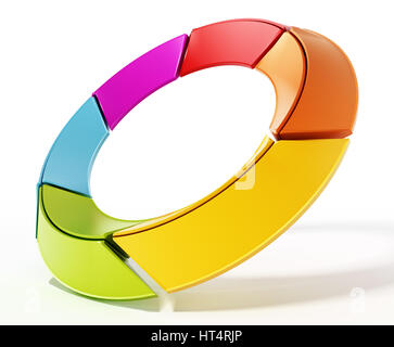 Tourner multi colored flèches formant un cercle. 3D illustration. Banque D'Images