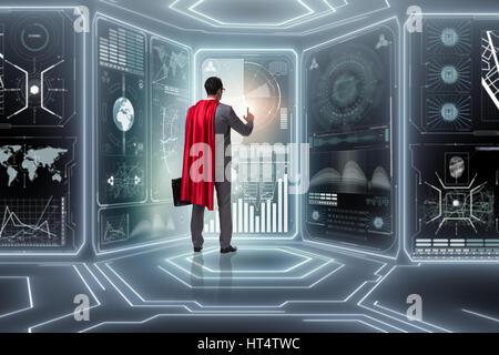 Concept de gestion des données en super-héros Banque D'Images