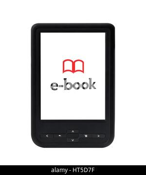 E-Book Reader isolé sur fond blanc Banque D'Images