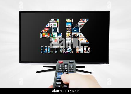 Ultra HD TV. Résolution 4K La technologie de télévision Banque D'Images