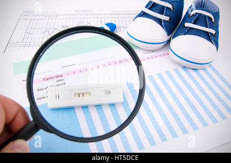 Test de grossesse sur la fécondité graphique. Concept Agrandir Banque D'Images