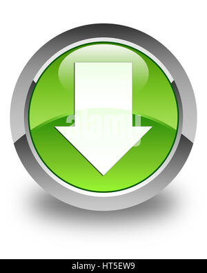 Télécharger l'icône flèche isolé sur le bouton rond vert brillant abstract illustration Banque D'Images