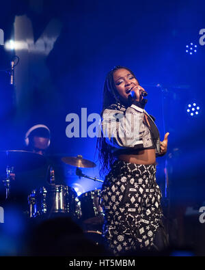 Ray BLK vivent au Village Underground, Londres le 27 février 2017 Banque D'Images